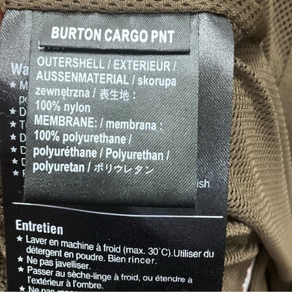 🏔️ Burton Cargo Snowboard Pants Men’s Large Brown Ski Snowboard Outdoor - Picture 9 of 11